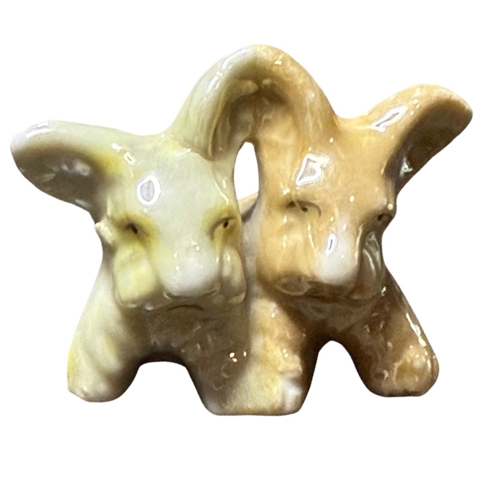 Vintage Ceramic Westie Terrier Pair Two Dogs Japan Mini‎ Miniature